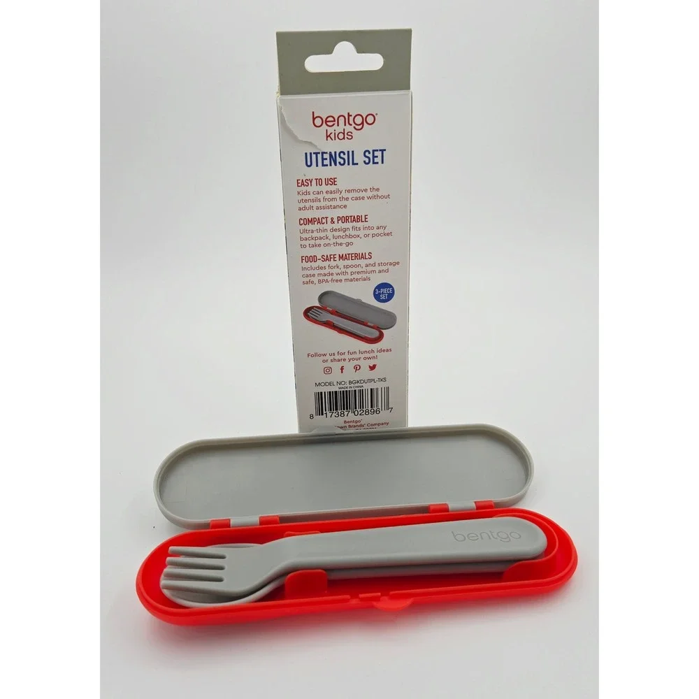 Bentgo Kids Utensil Set Reusable Fork Spoon Storage Case Monster Truck Case New